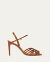 Gianvito Rossi Woven Crepe Ankle-strap Sandals In Brown