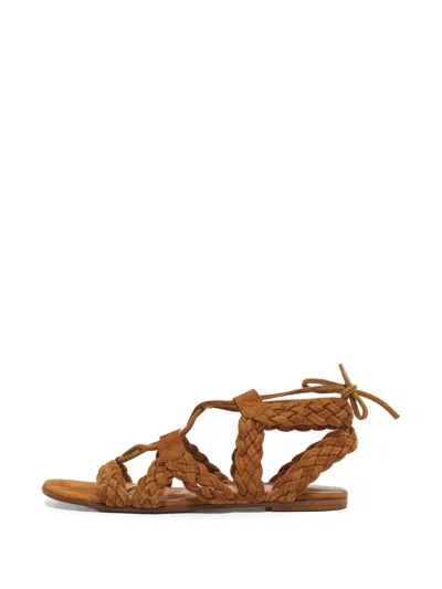 Pre-owned Gianvito Rossi Woven Sandals In Brown