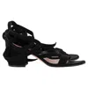 Gianvito Rossi Wrap Sandal Heels In Black Suede