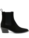 Gianvito Rossi Wylie Suede Western Chelsea Booties In Black
