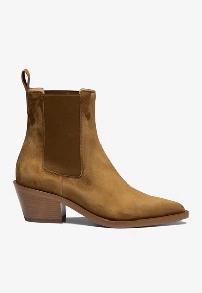 Gianvito Rossi Wylie 55 Suede Chelsea Boots In Green