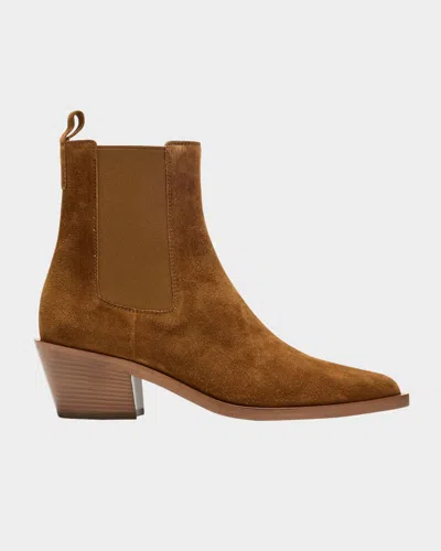 Gianvito Rossi Wylie Suede Western Chelsea Booties In Texas