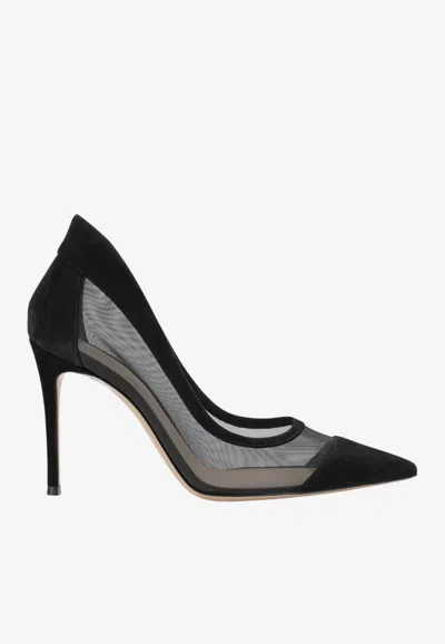 Gianvito Rossi Xarryry 90 Mesh Pumps In Black