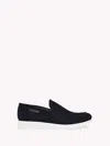 Gianvito Rossi Men's Rubber-sole Suede Loafers In Blue