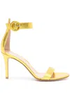 Gianvito Rossi Portofino 85mm Metallic-leather Sandals In Yellow