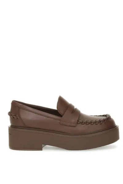 Gianvito Rossi Yuna Braided-detail Loafers In Brown