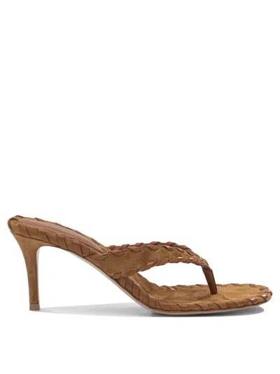 Gianvito Rossi Zaira 70 Braided Suede Sandals In Multi