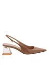 GIANVITO ROSSI PRALINE LEATHER SLINGBACK COURT SHOES