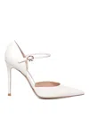 Gianvito Rossi Patent Leather Heels With Strap In White