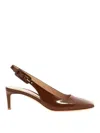 Gianvito Rossi 'ric' Kitten Heel Slingbacks In Brown