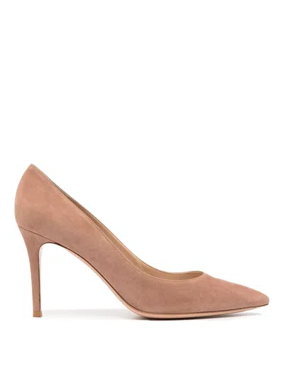 Gianvito Rossi Pointed-toe Heeled Pumps In Nude