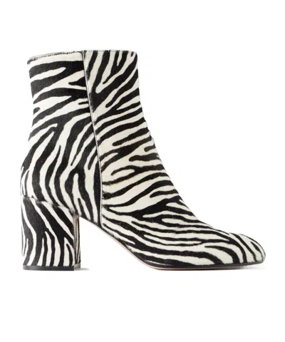 Gianvito Rossi Zebra-print Calf Hair Boots In Black