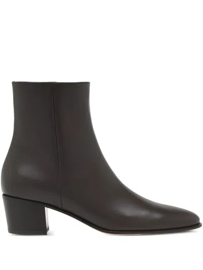 Gianvito Rossi Zip-detail Leather Boots In Brown