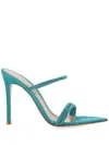 Gianvito Rossi Cannes 105mm Mules In Clear Blue