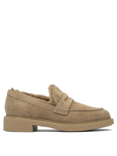 Gianvito Rossi Beige Rubber Loafers In Brown