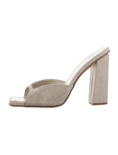 Pre-owned Gia/rhw Canvas Slides In Neutral