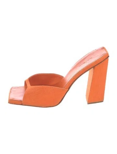 Pre-owned Gia/rhw Canvas Slides In Orange
