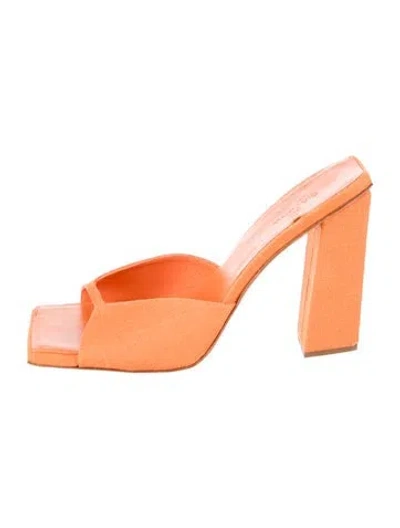 Pre-owned Gia/rhw Canvas Slides In Orange