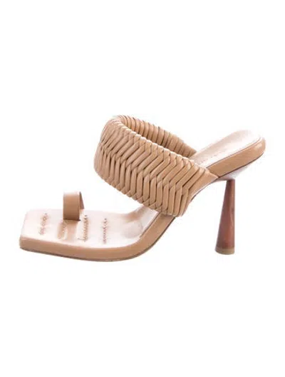 Pre-owned Gia/rhw Leather Braided Accents Sandals In Brown/neutrals