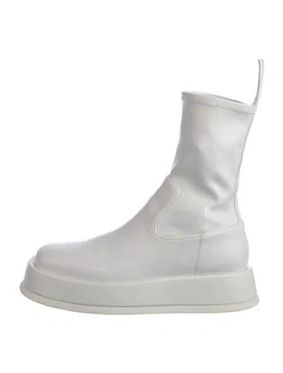 Pre-owned Gia/rhw Leather Chelsea Boots In White