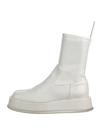 Pre-owned Gia/rhw Leather Chelsea Boots In White