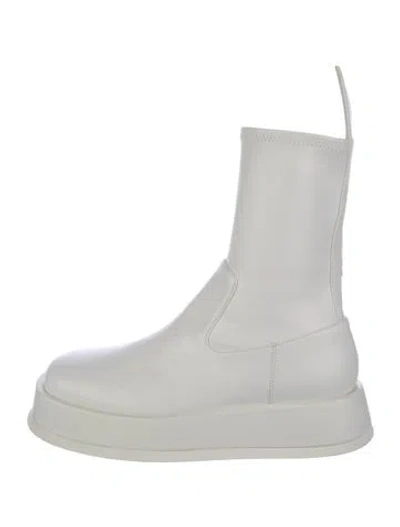 Pre-owned Gia/rhw Leather Chelsea Boots In White