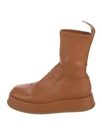 Pre-owned Gia/rhw Leather Combat Boots In Brown