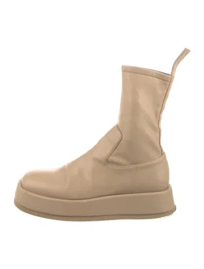 Pre-owned Gia/rhw Leather Combat Boots In Neutral