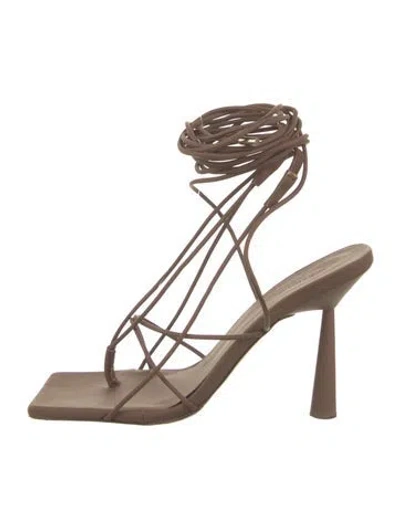 Pre-owned Gia/rhw Leather Gladiator Sandals In Brown