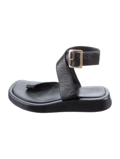 Pre-owned Gia/rhw Leather Sandals In Black