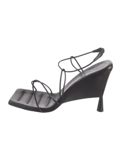 Pre-owned Gia/rhw Leather Sandals In Black