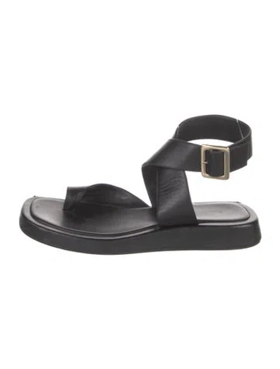 Pre-owned Gia/rhw Leather Sandals In Black