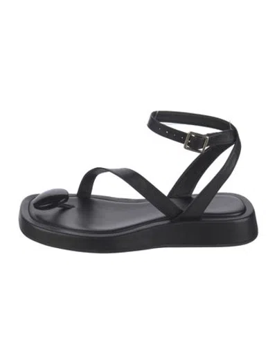 Pre-owned Gia/rhw Leather Sandals In Black