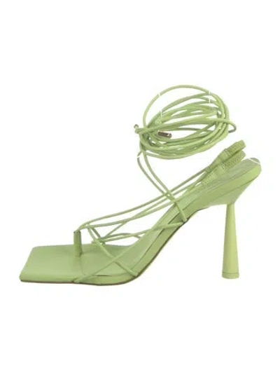 Pre-owned Gia/rhw Leather Sandals In Green