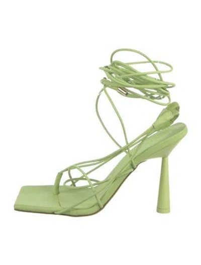 Pre-owned Gia/rhw Leather Sandals In Green