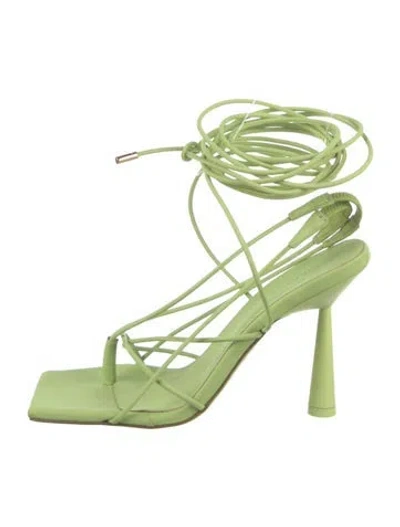 Pre-owned Gia/rhw Leather Sandals In Green