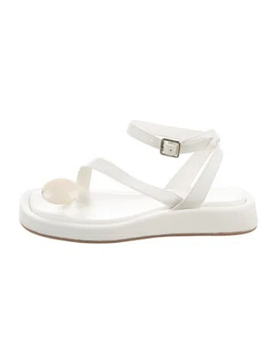 Pre-owned Gia/rhw Leather Sandals In White