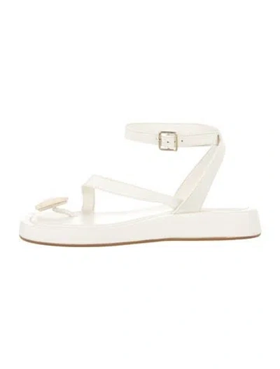 Pre-owned Gia/rhw Leather Sandals In White