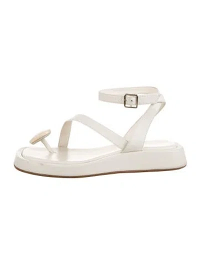 Pre-owned Gia/rhw Leather Sandals In White
