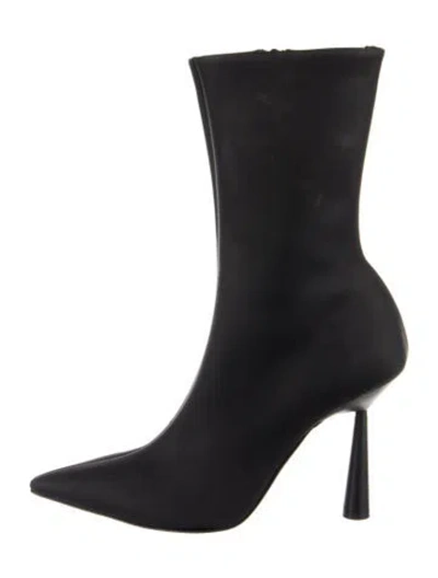 Pre-owned Gia/rhw Leather Sock Boots In Black