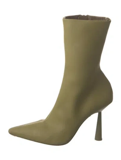 Pre-owned Gia/rhw Leather Sock Boots In Green