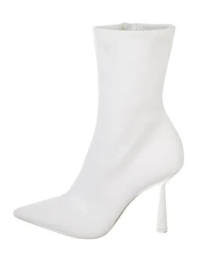 Pre-owned Gia/rhw Leather Sock Boots In White