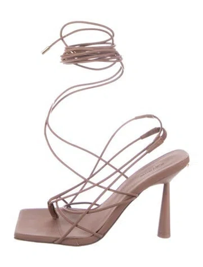 Pre-owned Gia/rhw Leather T-strap Pumps In Brown