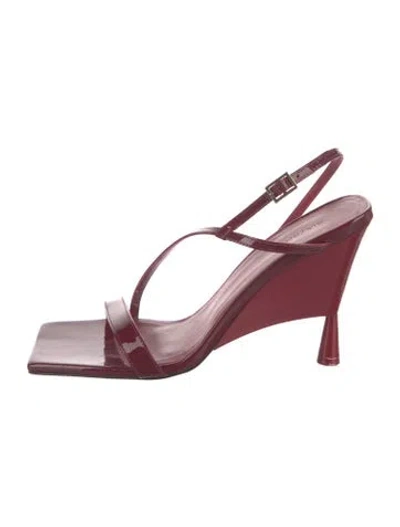 Pre-owned Gia/rhw Patent Leather Sandals In Red