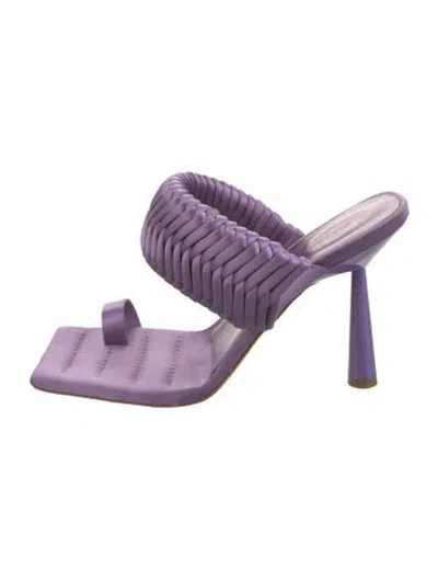 Pre-owned Gia/rhw Satin Braided Accents Slides In Purple