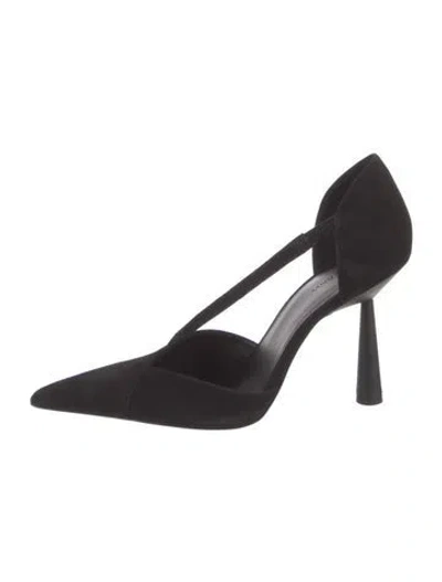 Pre-owned Gia/rhw Satin D'orsay Pumps In Black