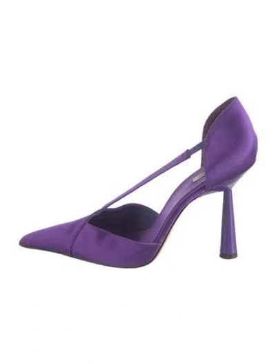 Pre-owned Gia/rhw Satin D'orsay Pumps In Purple