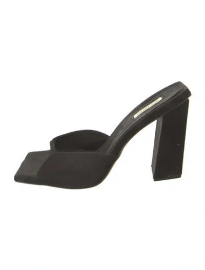 Pre-owned Gia/rhw Satin Slingback Sandals In Black