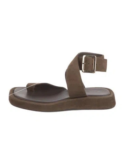 Pre-owned Gia/rhw Suede Sandals In Brown