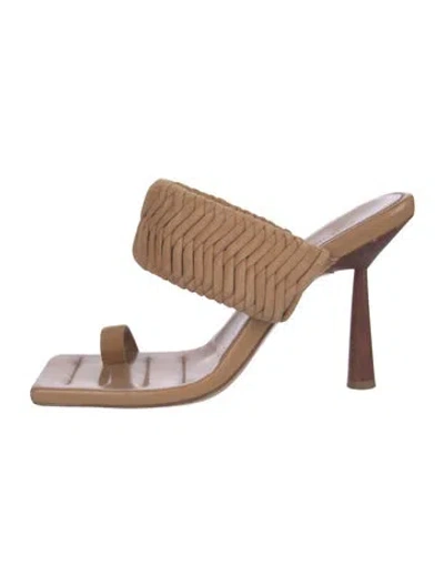 Pre-owned Gia/rhw Suede Slides In Brown